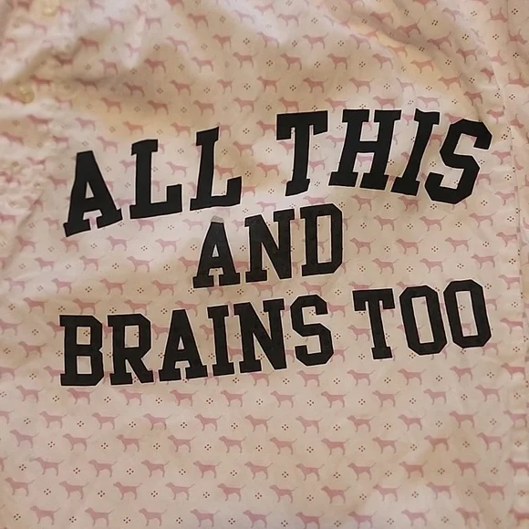 Y2K Pink VS All This And Brains Too Sleeper Pants. Size: L - Picture 3 of 15